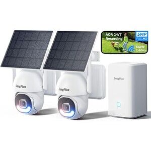 LongPlus 5MP Security Camera Wireless Outdoor Home System, No Subscription Fee,